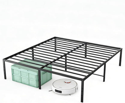 Sweetcrispy 18-Inch Platform Bed Frame - Heavy Duty Metal Foundation with Noise-Free Steel Slats | Underbed Storage, No Box Spring Needed