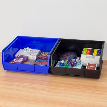 Akro-Mils Plastic Storage Bins - Space-Saving Stackable Organizers for Garage & Pantry | Blue, 11" x 11" x 5", 6-Pack