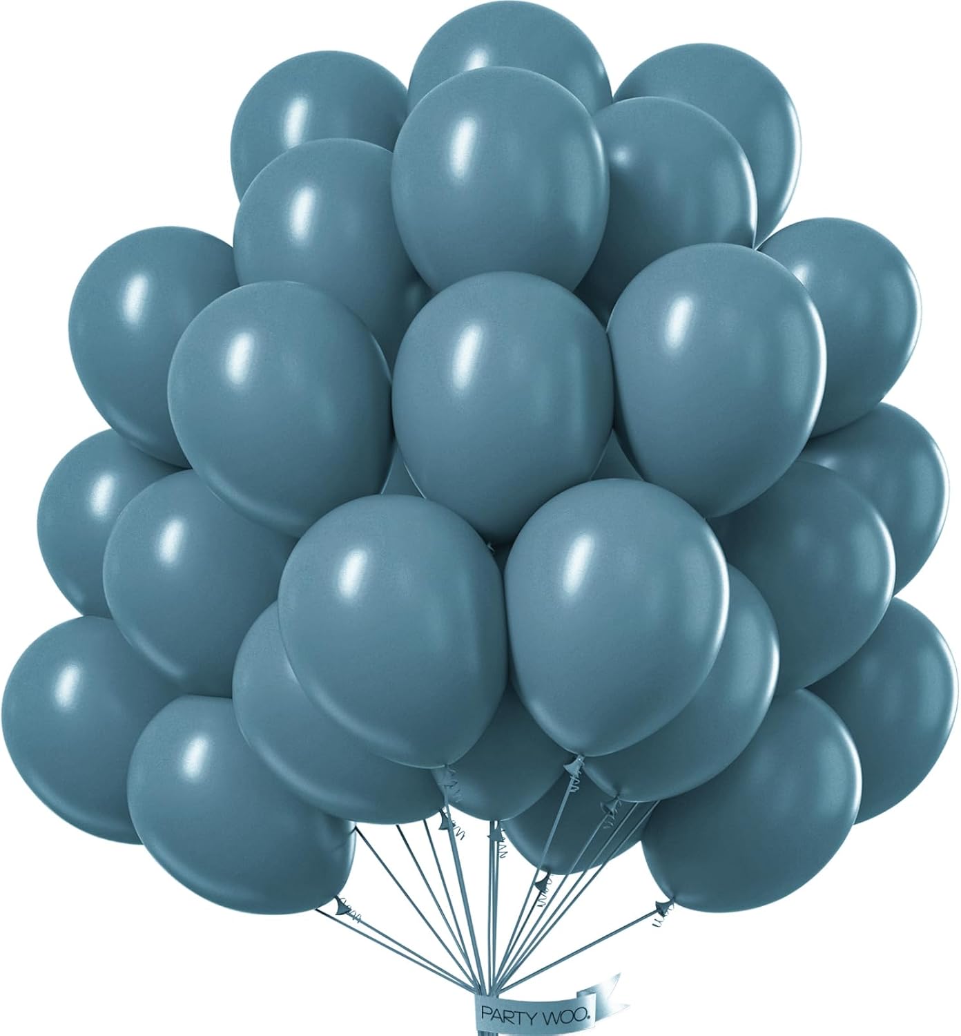 PartyWoo Slate Blue Balloons - 50pcs 12 Inch Navy & Dusty Blue Boho Balloons for Celebrations
