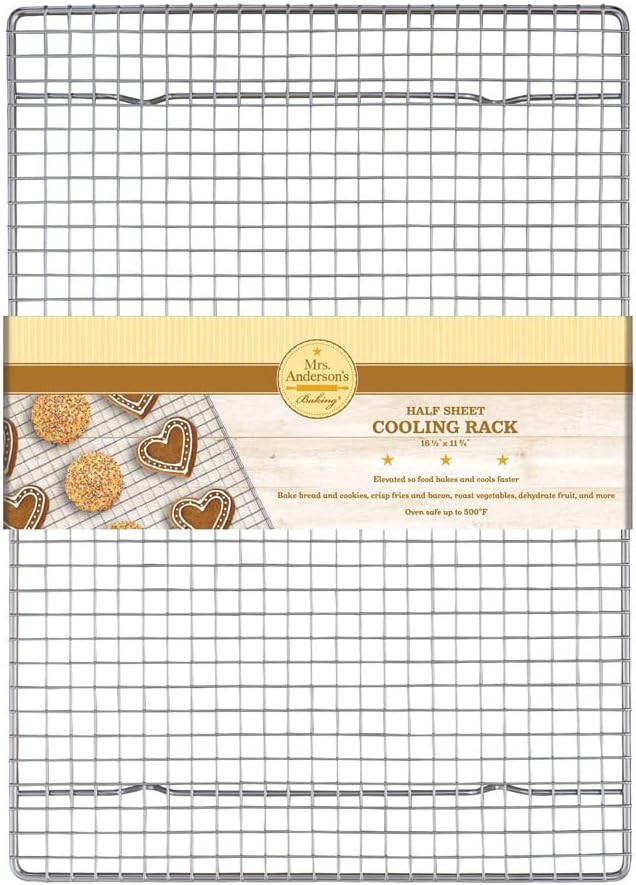 Mrs. Anderson's Baking Cooling Rack - Heavy Duty Steel for Half Sheet Pans | 16.5 x 11.875 x 0.625-Inches