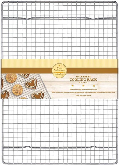 Mrs. Anderson's Baking Cooling Rack - Heavy Duty Steel for Half Sheet Pans | 16.5 x 11.875 x 0.625-Inches