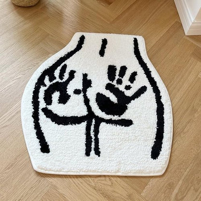 LAKEA Tufted Bathroom Rug - Soft Non-Slip Absorbent Handmade Carpet | 23.6x21.7 Inch Handprint Design