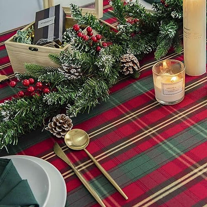 Waterproof Christmas Rectangle Tablecloth 60x84 inch - Gold, Spill-Proof Holiday Decor
