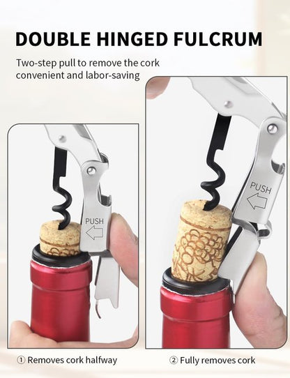CORKAS Wine Key - Professional Handcrafted Heavy Duty Waiter Corkscrew, Compact Wine Opener with Double Hinged, Foil Cutter and Bottle Opener, Gifts for Servers, Sommelier, Bartenders - White