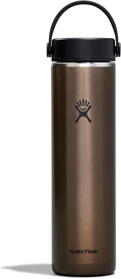Hydro Flask 24 Oz Hiking Water Bottle - Lightweight Trail Series with Wide Flex Cap | Obsidian