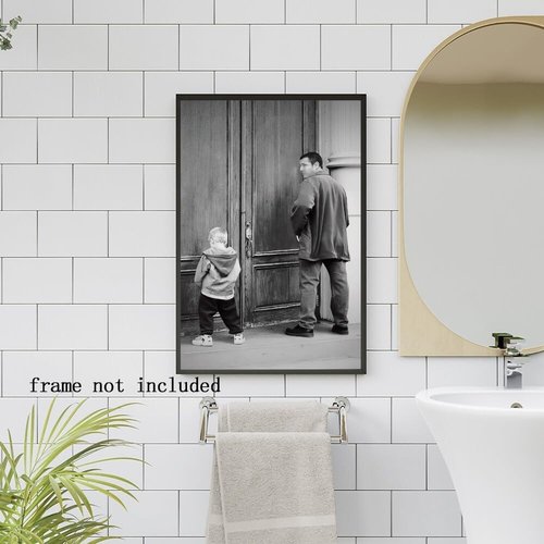 Big Daddy Bathroom Canvas Wall Art - Humorous Black and White Toilet Sign | 8x12 Inch Unframed Decor