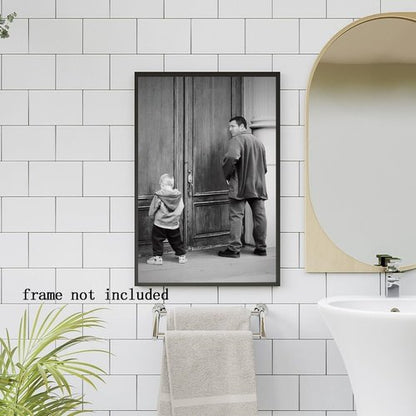 Big Daddy Bathroom Canvas Wall Art - Humorous Black and White Toilet Sign | 8x12 Inch Unframed Decor