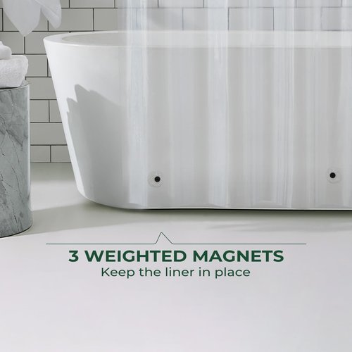 HARBOREST Clear Shower Curtain Liner with Side Suction Cups, Premium PEVA Plastic Shower Liner with 3 Magnets, Waterproof Bathroom Curtain, 72 x 72, Clear