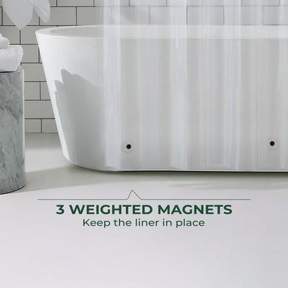 HARBOREST Clear Shower Curtain Liner with Side Suction Cups, Premium PEVA Plastic Shower Liner with 3 Magnets, Waterproof Bathroom Curtain, 72 x 72, Clear