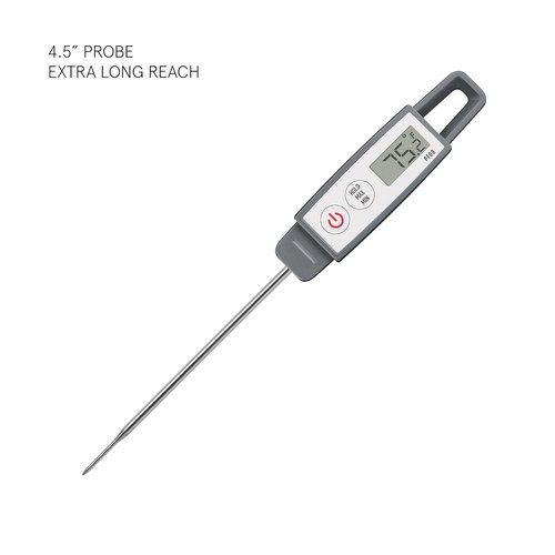 Lavatools PT09 Digital Thermometer - Super-Quick Cooking & Meat Probe, Splash Proof, 4.5" | °C/°F Toggle