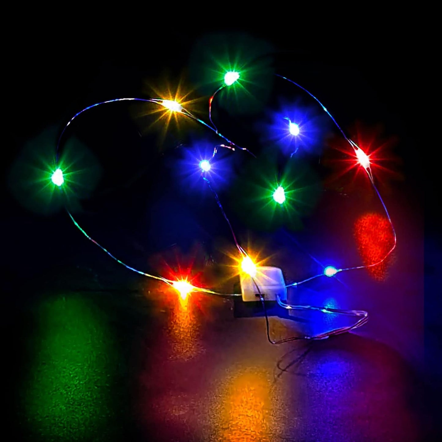 ZPH Fairy Lights - 4-Pack Bright Colored Waterproof String Lights | 3.3ft with 10 LEDs for Weddings & Crafts