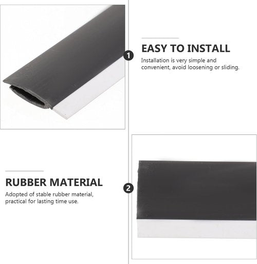 4Pcs Rubber Lip Replacement Edge Strips by [Brand Name] - Efficient Cleaning Tool for Easy Installation | Soft Black