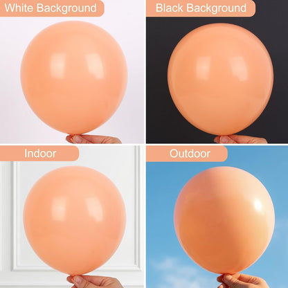 RUBFAC Peach Balloon Garland Kit - 129pcs Latex Balloons in Light Orange & Blush Pink | Perfect for Weddings, Showers & Birthdays