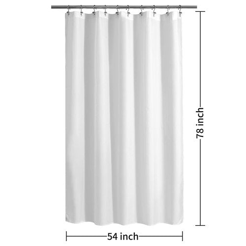 ALYVIA SPRING Stall Fabric Shower Curtain Liner Waterproof - 54" x 78", Soft & Lightweight Long Stall Size Shower Curtain with Magnets, Machine Washable - 54x78, White