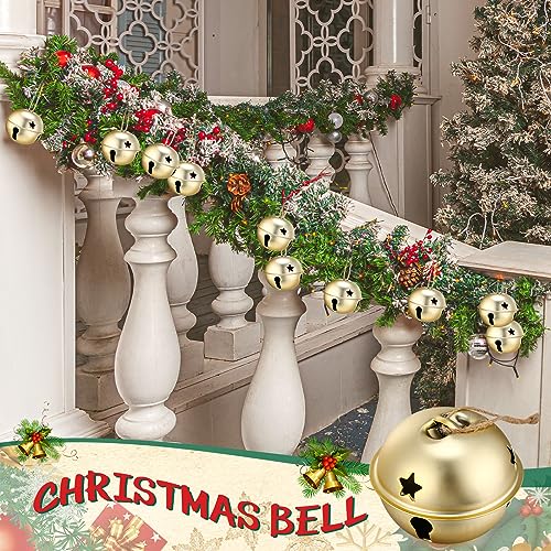 Christmas Jingle Bell Ornaments - Gold, 8 Pcs, Handmade, 8 Cm