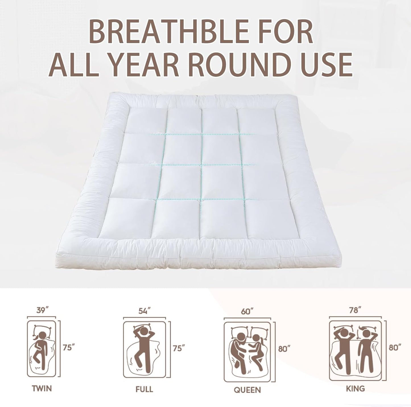 WhatsBedding 5-Inch Memory Foam Mattress Topper - Queen Size for Back Pain Relief | Soft, Breathable Support (80x60x5 in)
