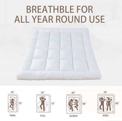 WhatsBedding 5-Inch Memory Foam Mattress Topper - Queen Size for Back Pain Relief | Soft, Breathable Support (80x60x5 in)