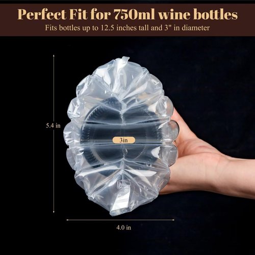 20 PCS Wine Bottle Travel Protector Bags, Inflatable Air Column Packaging Bubble Bag with Free Inflator Pump, Reusable Bottle Protector Bag for travel, Safe Choice for Wine Transportation