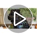 Indoor Tabletop Water Fountain with LED Light - 9.25 Inch Cascading Rock - Feng Shui Zen Decor