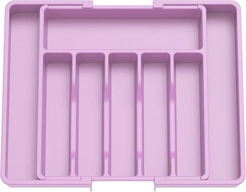 Lifewit Expandable Silverware Drawer Organizer - BPA-Free Utensil Tray for Kitchen | Adjustable 13-22 x 15" - Purple
