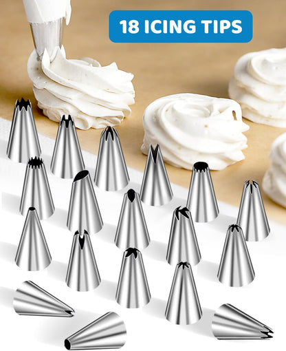Skiennix 130 Pcs Cake Decorating Set - Piping Bags, Tips, and Accessories for Perfect Cakes
