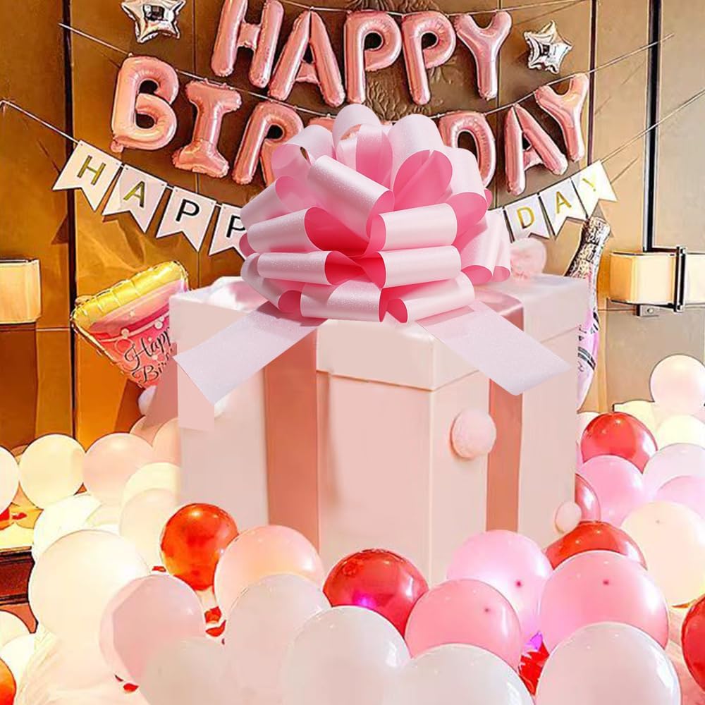 Big Glitter Pink Car Bow - Giant Gift Bow for Large Present Packaging | Perfect for Birthdays & Home Decor