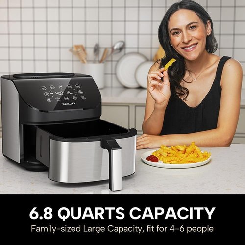 Air Fryer 6.8 Quarts by [Brand Name] - 10-in-1 Multi-Function Cooking | Nonstick, Dishwasher-Safe, Stainless Steel