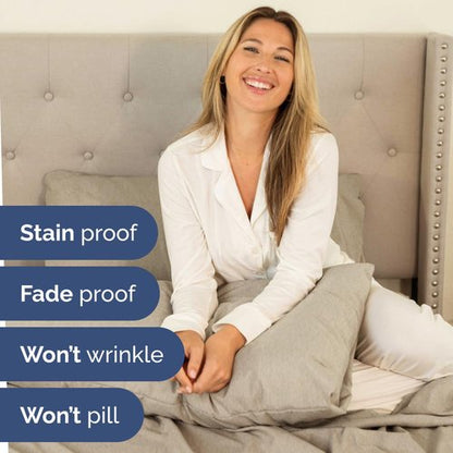 Full XL Bed Sheet - 4 Piece Full XL Bed Sheets Set - Soft, Breathable & Cooling - Hotel Luxury Bedding for Women, Men, Kids, Teens, Boys & Girls - Deep Pockets, Fade & Wrinkle Free - Heathered Beige