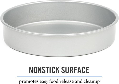 Martha Stewart Gallen 8-Inch Round Nonstick Carbon Steel Cake Pan - Durable Bakeware for Cakes & Pies