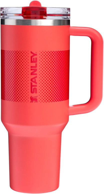 STANLEY Quencher ProTour 40 oz Tumbler - Leakproof Lid, Built-In Straw & Handle | Insulated Stainless Steel | Hot Coral Fade
