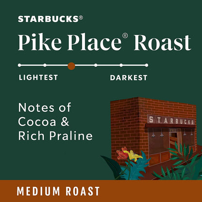 Starbucks Pike Place Roast K-Cups for Keurig, 1 Count (Pack of 72)