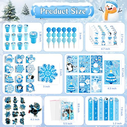 BenLouis Winter Stationery Set Party Favors for Kids - Snowflake 12Piece