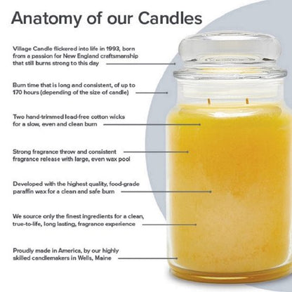Village Candle Strawberry Pound Cake, Large Glass Apothecary Jar Scented Candle, 21.25 oz, Red