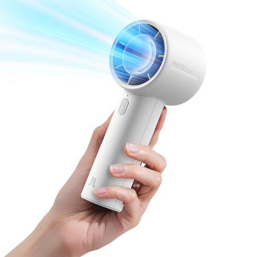 JISULIFE Portable Handheld Fan, 4000mAh Rechargeable Mini,Up to 22 Hours Cooling,5 Speed Strong Wind, Handheld Personal Fan for Travel Outdoor Camping Beach Makeup（Gray）