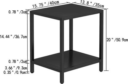 Jetonix End Table - Modern 2-Tier Nightstand with Easy Assembly | European Wrought Iron Design