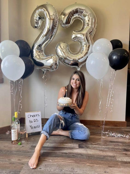 Silver 3 Balloon - 40 Inch Number Balloon for 3rd Birthday Celebrations | Kids & Adults Party Supplies