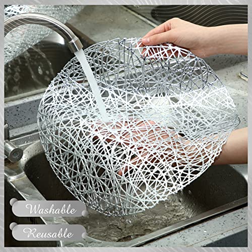 Silver Round Placemats 15 Inch Vinyl Set of 12 - Hollow Out Design