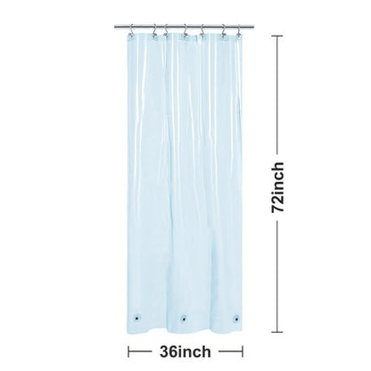 Barossa Design Clear Blue Stall Shower Curtain Liner with 3 Magnets - 36" x 72" Waterproof PEVA Plastic Narrow Shower Liner Lightweight for Small Bathroom, Metal Grommets - Clear Blue