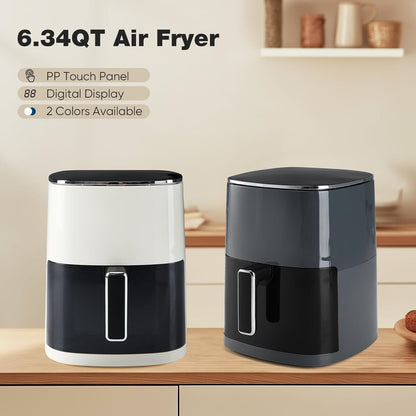 OLIXIS 6 Quart Air Fryer - 12-in-1 Multi-Function Cooking with Window | Grey Finish