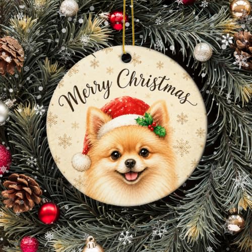 Pomeranian Christmas Ornament Dog Keepsake - Winter Snowflake Hanging Decor - Variation of Christmas Animal 7