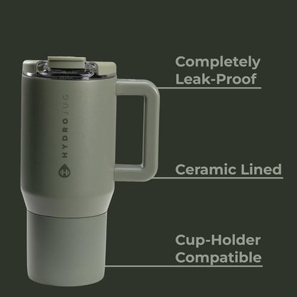 HydroJug Coffee Traveler 20 oz - Insulated, Leak-Resistant Ceramic Travel Mug with Flip Lid & Handle