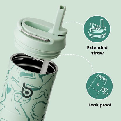 BOTTLE BOTTLE Insulated 24oz Water Bottle - Straw Lid & Handle | Stainless Steel, Leak-Proof, BPA-Free