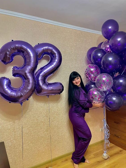 Purple Number 20 Balloon - 40 Inch 20th Birthday Decoration for Girls & Boys Party Supplies