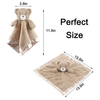 Baby Bear Security Blanket - Soft Minky Plush Lovey Gift for Toddlers | 16 Inch Dark Brown