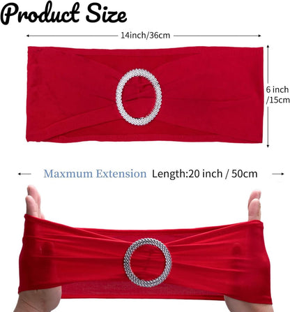 Red Chair Sashes by [Brand Name] - 10 Pack Stretch Spandex Elastic Chair Bows for Weddings & Events
