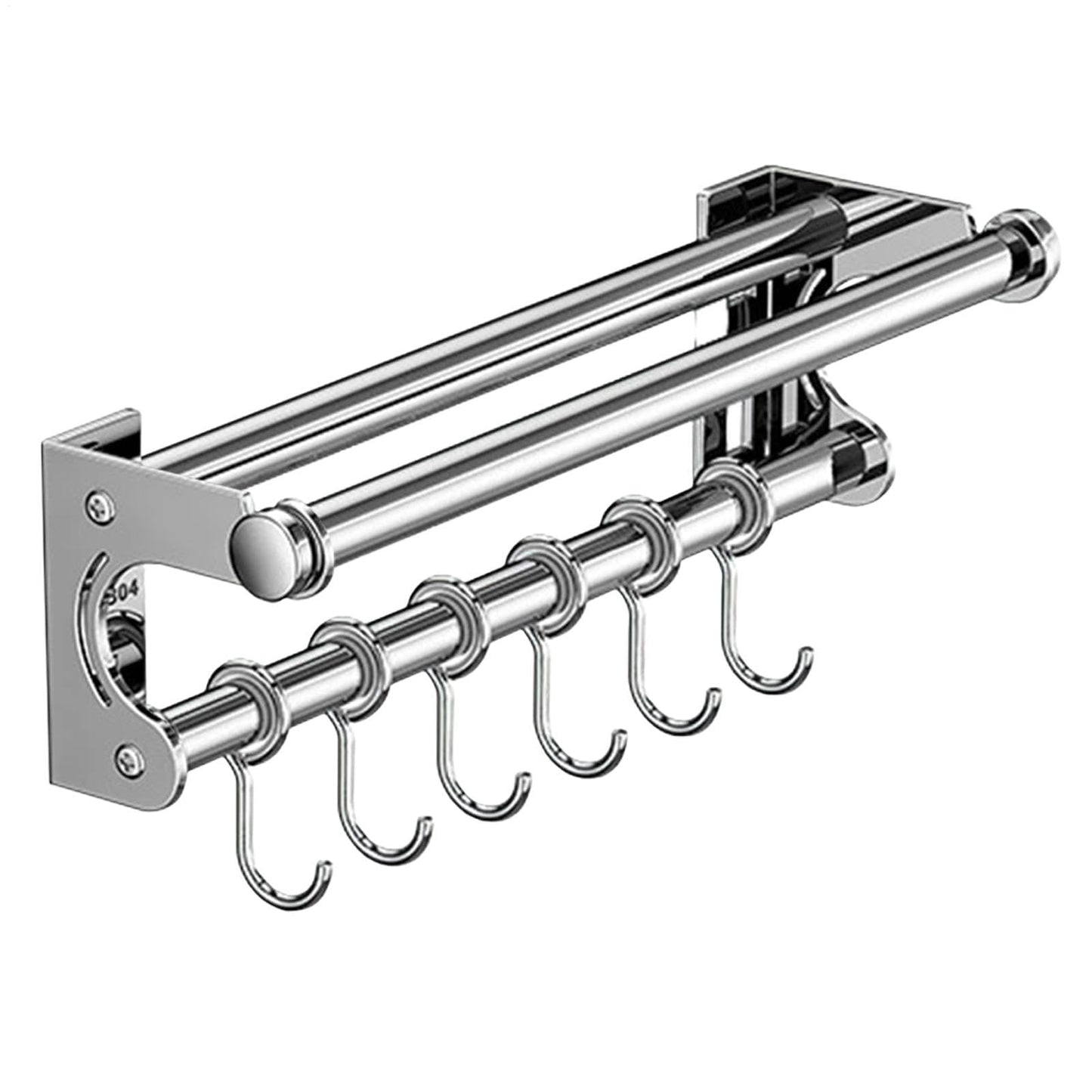 semofcen Kitchen Utensil Holder Hanger 30/40/50CM Stainless Steel Multifunctional Slide Rail Hook Space Saving Utensil Rack No Drilling Kitchen Rail for Hanging Cooking Utensils Mugs Spoons