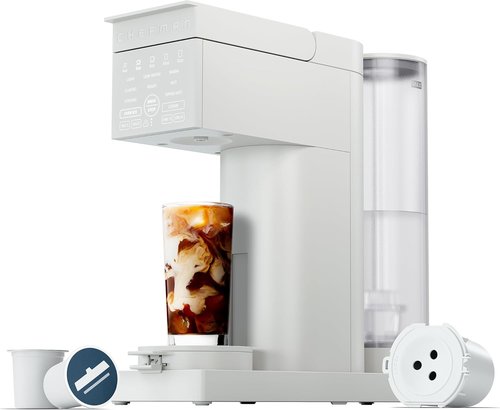 Chefman Caffeinator Coffee Maker - Single Serve Drip Machine with Brew Strength Settings & Iced Coffee Function | 48 oz Reservoir