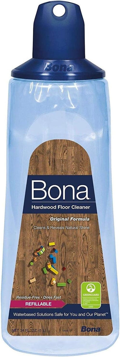 Bona Hardwood Floor Cleaner - Refillable Cartridge, 34 Oz | Eco-Friendly 2-Pack