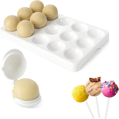 MITCHENIFY Cake Pop Mold Set - Round Sphere Press with Tray & Cutter for Home Baking | Perfect for Parties & Weddings