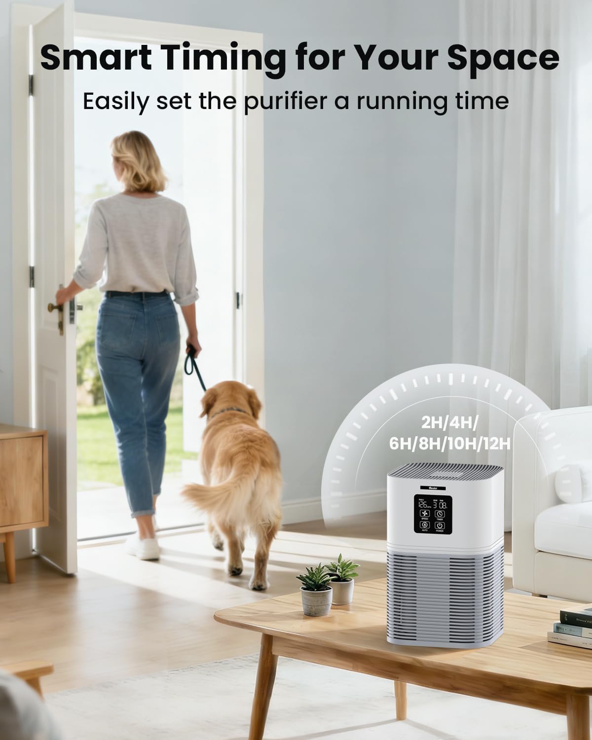 VEWIOR Air Purifier - H13 True HEPA Filter for Large Rooms Up to 1200 Sq.Ft | Quiet & Fragrance Sponge